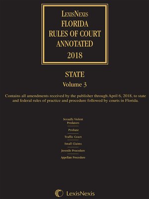 cover image of Florida Rules of Court Annotated